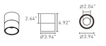 4" LED Cylinder Light Fixture, 2500 Lumens, Wattage Selectable, 2700K, 3000K, 3500K, or 4000K, 120-277V, Black Finish, Trim Options