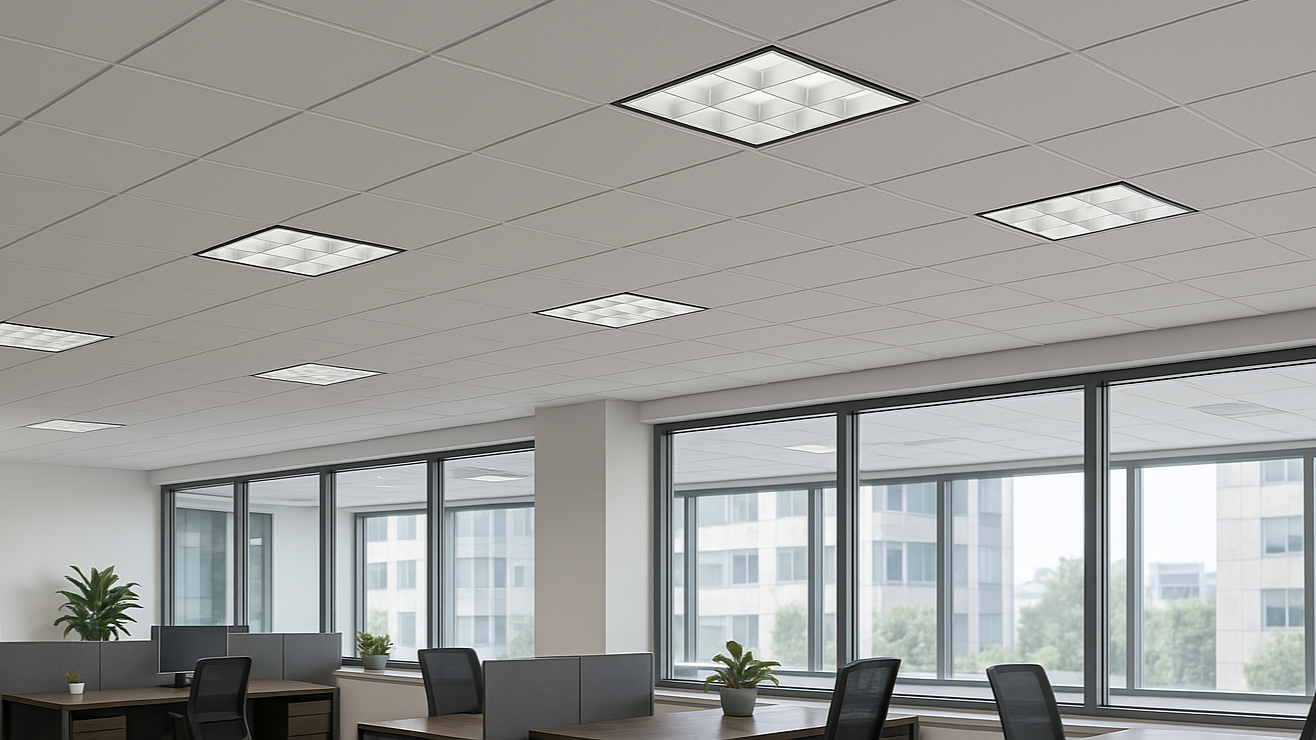 2X2 Foot LED 9 Cell Parabolic Troffer, LED T8 Tube Ready (2 Lamps), 120-277V
