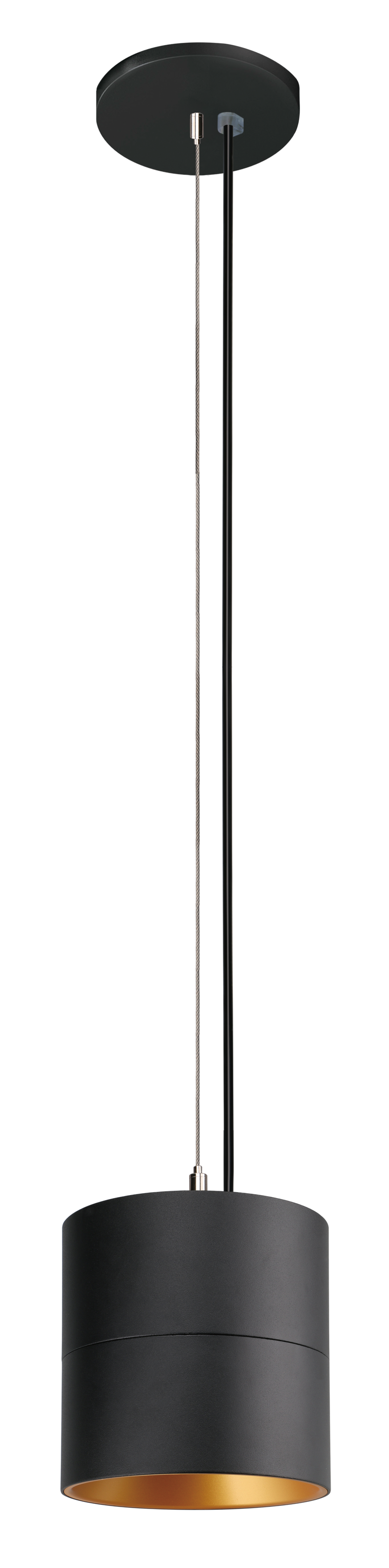 6" LED Cylinder Light Fixture, 4400 Lumens, Wattage Selectable, 2700K, 3000K, 3500K, or 4000K, 120-277V, Black Finish, Trim Options