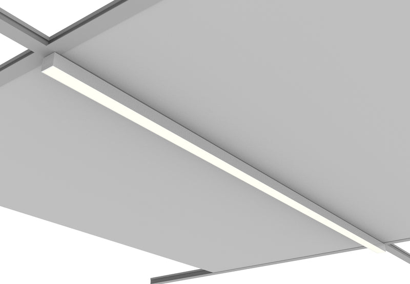 4 FT LED Linear Suspended/Grid Mount Fixture, 1" Wide, 2300 Lumen Max, Wattage and CCT Selectable, 120-277V, White or Black