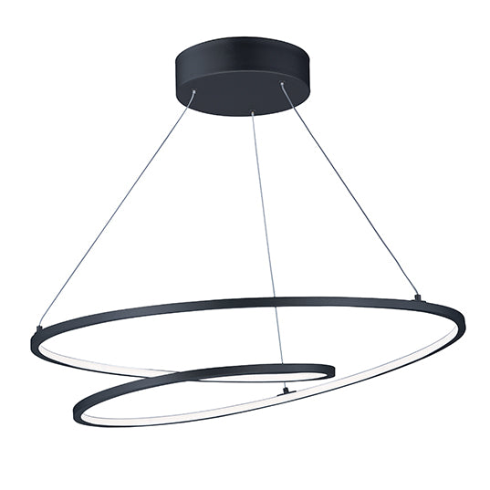 25" Signature LED Pendant, 5,390 Lumens, 77W, 120V, 3000K, Black Finish