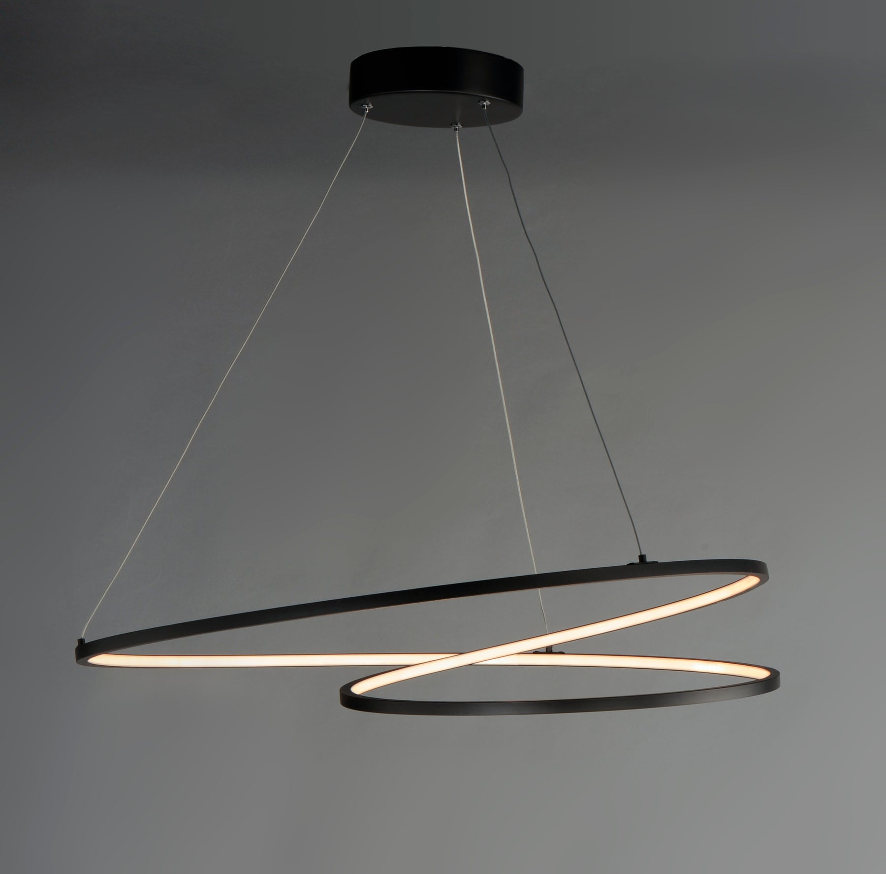 25" Signature LED Pendant, 5,390 Lumens, 77W, 120V, 3000K, Black Finish