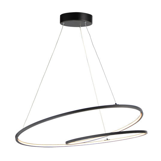 31.5 Inch Signature LED Pendant 3000K Black Silver | Warehouse-Lighting.com