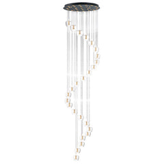 Newton 25-Light LED Pendant, 4,200 Lumens, 62W, 3000K CCT, 120V, Black/Gold Finish