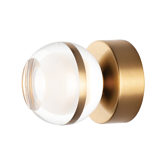 Swank 1-Light Wall Sconce/Flush Mount, 510 Lumens, 6W, 3000K CCT, 120Vn Polished Chrome or Natural Aged Brass Finish