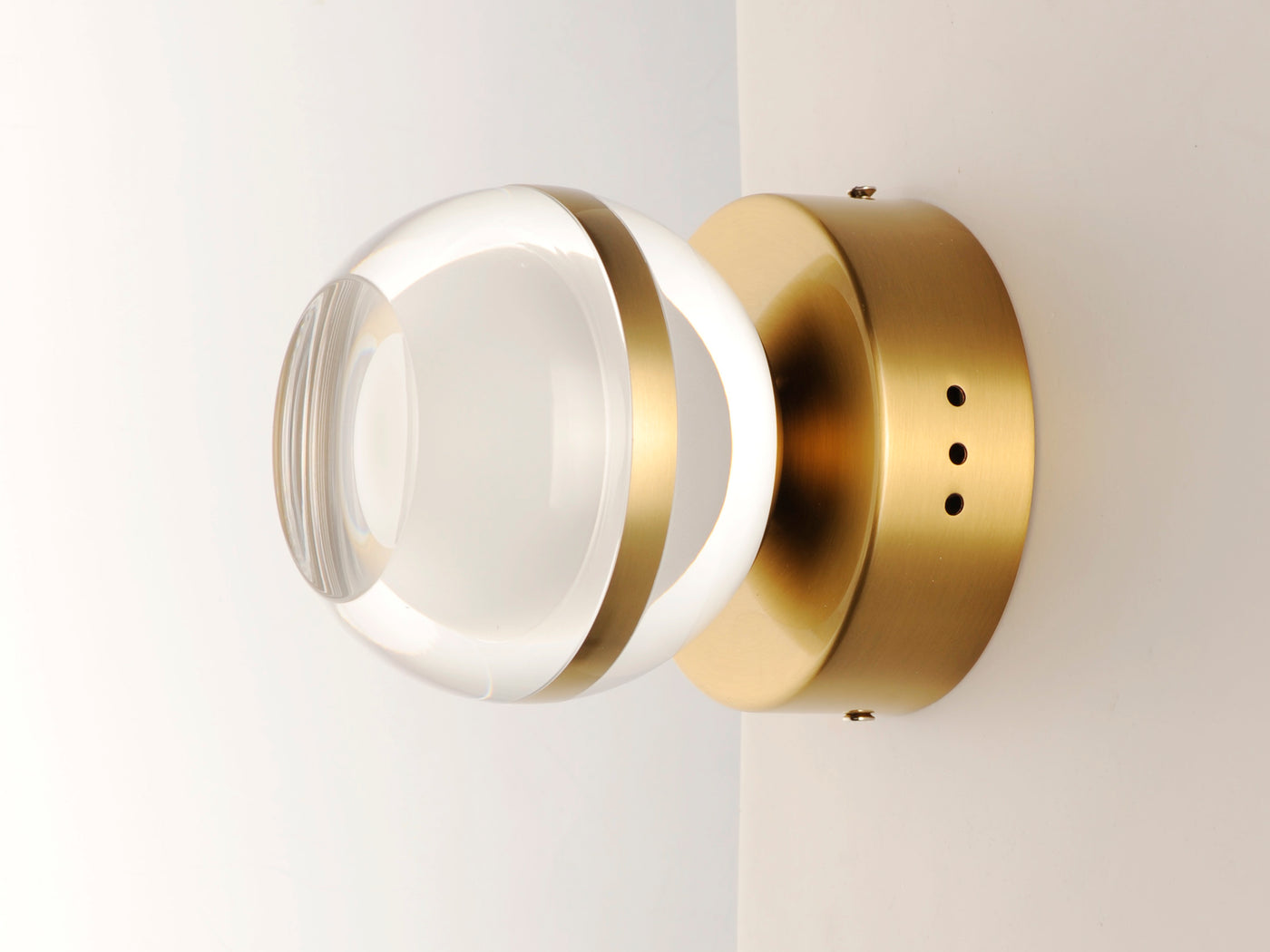 Swank 1-Light Wall Sconce/Flush Mount, 510 Lumens, 6W, 3000K CCT, 120Vn Polished Chrome or Natural Aged Brass Finish