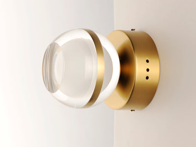 Swank 1-Light Wall Sconce/Flush Mount, 510 Lumens, 6W, 3000K CCT, 120Vn Polished Chrome or Natural Aged Brass Finish