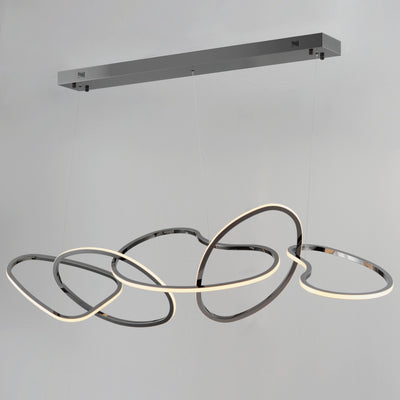 Unity 5-Light LED Pendant, 4,800 Lumens, 50W, 3000K CCT, 120V, Brushed Champagned or Black Chrome Finish