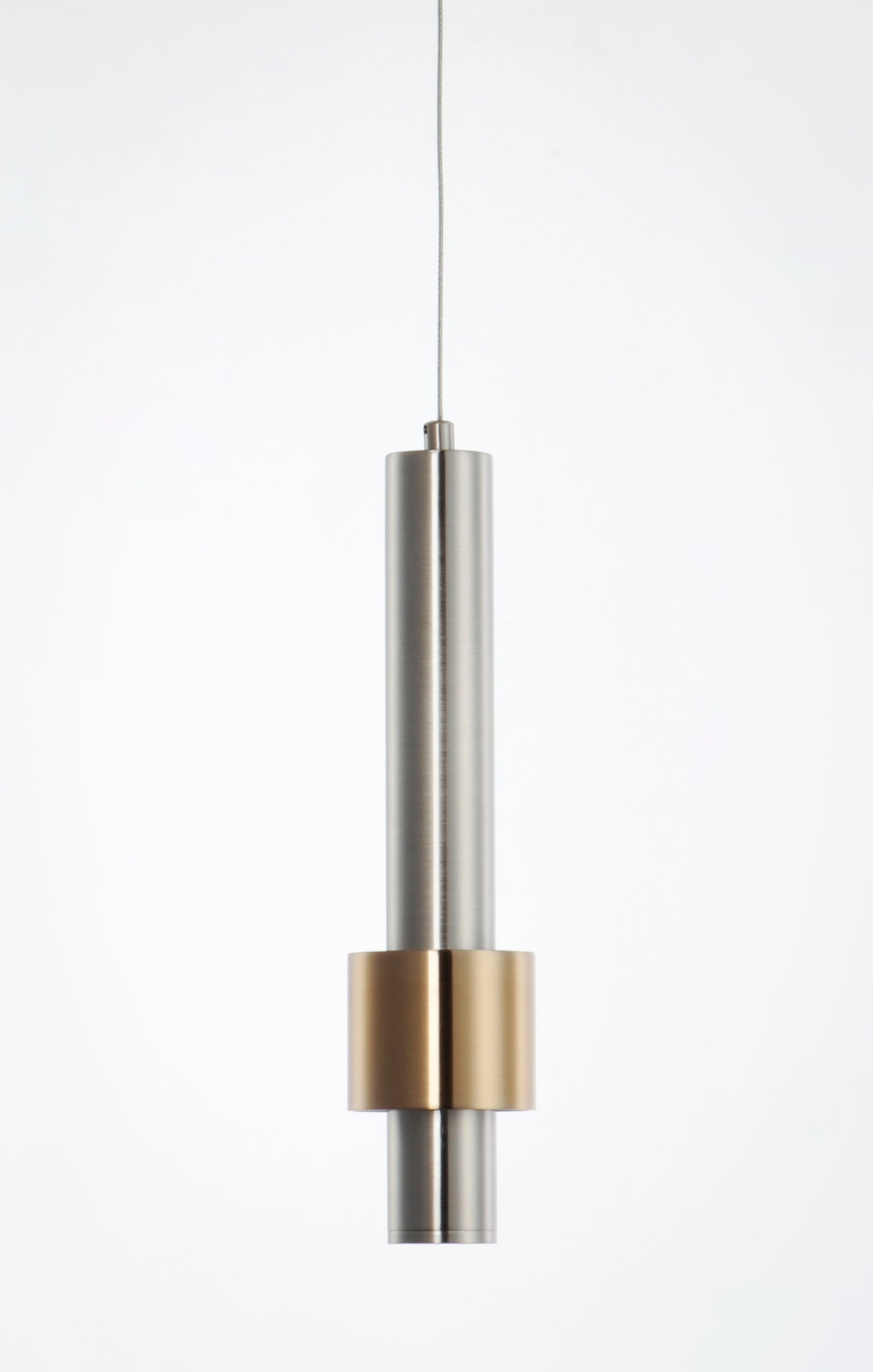 Reveal 1-Light LED Pendant, 480 Lumens, 6W, 3000K CCT, 120V, Satin Nickel / Satin Brass Finish