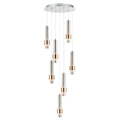 Reveal 7-Light LED Pendant, 3,360 Lumens, 42W, 3000K CCT, 120V, Satin Nickel / Satin Brass Finish