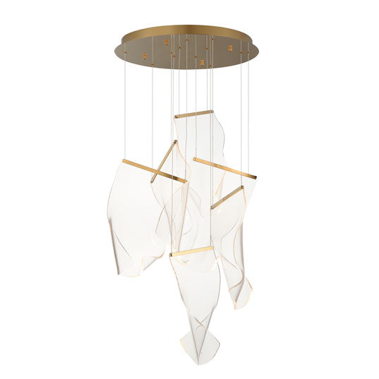 Rinkle 6-Light LED Multi-Pendant, 2,000 Lumens, 25W, 3000K CCT, 120V, Polished Chrome, French Gold or Brushed Gunmetal Finish