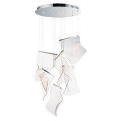 Rinkle 6-Light LED Multi-Pendant, 2,000 Lumens, 25W, 3000K CCT, 120V, Polished Chrome, French Gold or Brushed Gunmetal Finish