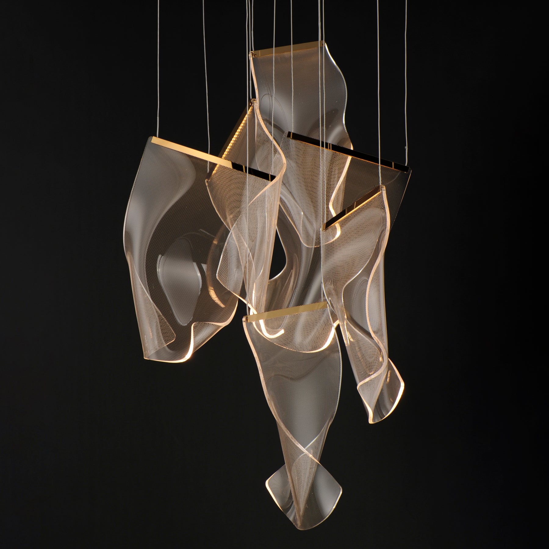 Rinkle 6-Light LED Multi-Pendant, 2,000 Lumens, 25W, 3000K CCT, 120V, Polished Chrome, French Gold or Brushed Gunmetal Finish