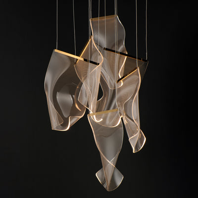 Rinkle 6-Light LED Multi-Pendant, 2,000 Lumens, 25W, 3000K CCT, 120V, Polished Chrome, French Gold or Brushed Gunmetal Finish