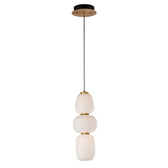 Soji 3-Light LED Pendant, 1,400 Lumens, 20W, 3000K CCT, 120V, Black/Gold Finish