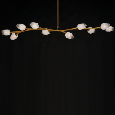 Blossom 10-Light LED Linear Pendant, 5,000 Lumens, 40W, 3000K CCT, 120V, Black or Natural Aged BrassFinish
