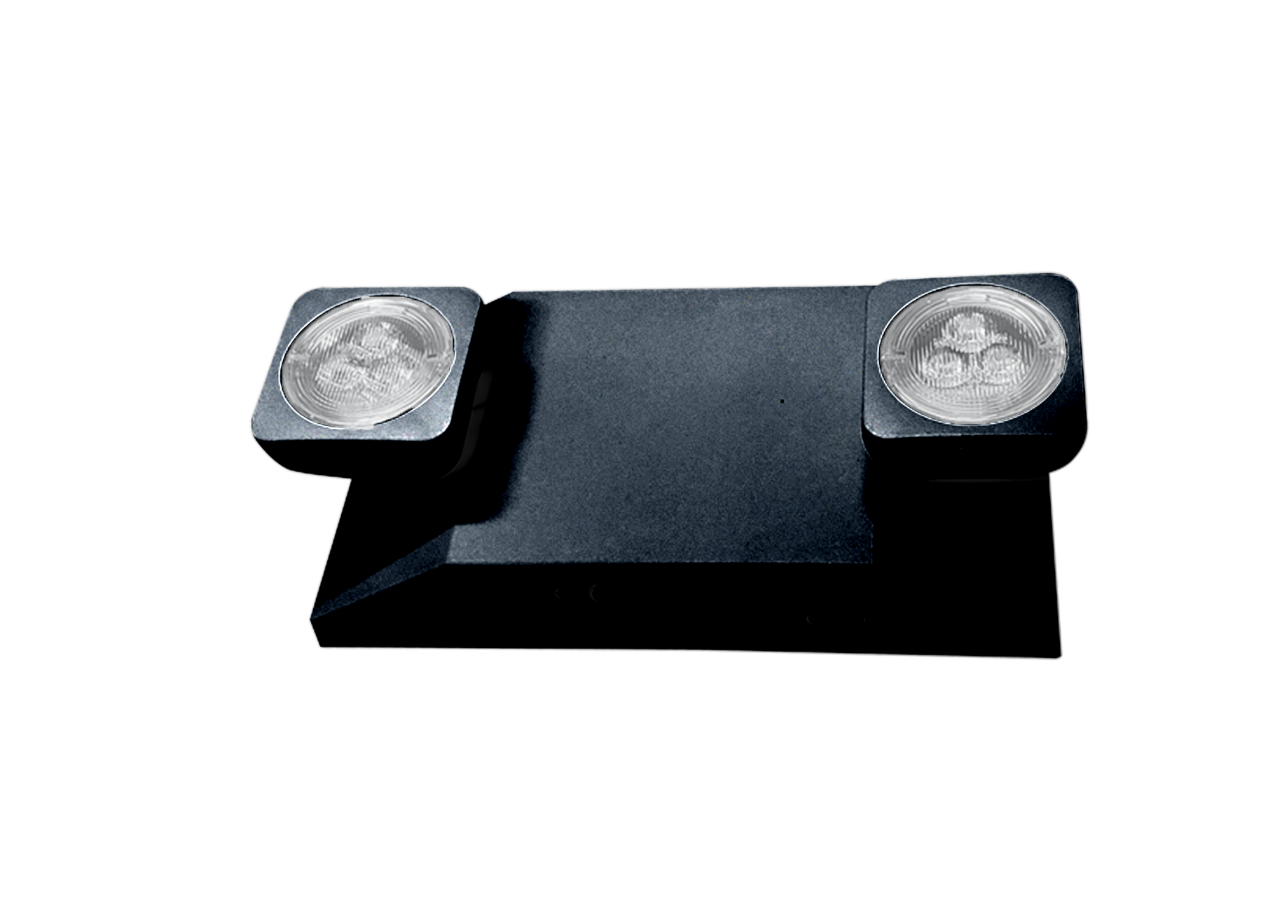 LED Reduced Profile Thermoplastic Emergency Unit with Two Adjustable Heads, White or Black Finish