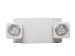 LED Reduced Profile Thermoplastic Emergency Unit with Two Adjustable Heads, White or Black Finish