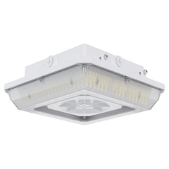 LED Square Canopy Light, Wattage and CCT Selectable, 13,050 Lumens Max, 120-277V, White or Bronze Finish