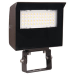 A black outdoor LED wall light with a mounting bracket, shown against a plain white background.
