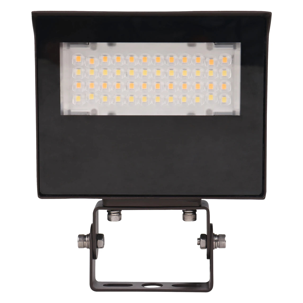 A black rectangular LED wall light with a mounting bracket, shown against a plain white background.