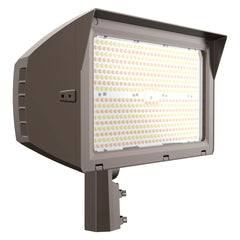 LED Flood Light, 48,000 Lumen Max, Wattage, CCT, and Beam Angle Selectable, Includes Slip Fitter and Yoke Mount, Bronze Housing