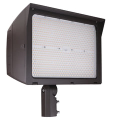 LED Flood Light, 75,000 Lumen Max, Wattage, CCT, and Beam Angle Selectable, Includes Slip Fitter and Yoke Mount, Bronze Housing