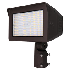 LED Flood Light, 22,500 Lumen Max, Wattage,CCT, and Beam Angle Selectable, Includes Slip Fitter and Yoke Mount, Bronze Housing
