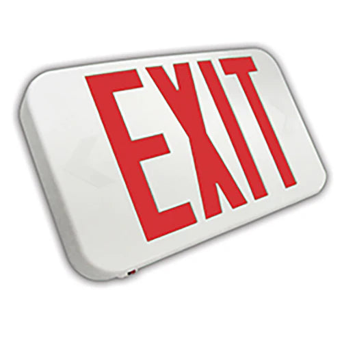 Remote Capable Compact Thermoplastic Exit Sign, Red or Green Lettering, White or Black Housing