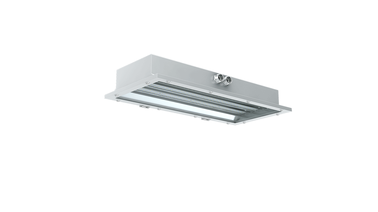 LED Hazardous Location Paint Booth Light, Class 1 Division 2, 5600 Lumens, 40W, 5000K, 100-277V