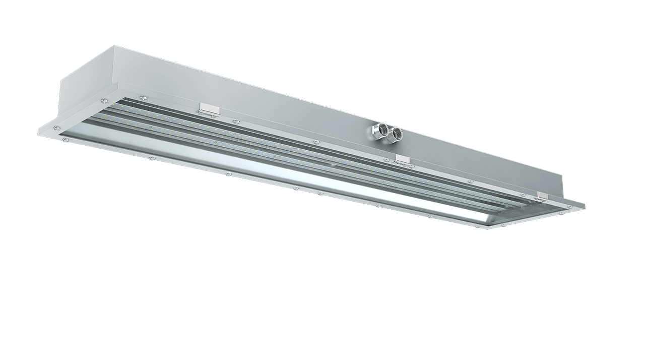 LED Hazardous Location Paint Booth Light, Class 1 Division 2, 5600-8400 Lumens, 40W or 60W, 100-277V