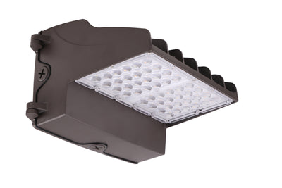 Full Cutoff LED Wall Pack Light, 40 Watt, 5770 Lumen Max, CCT Selectable, Integrated Photocell, 120-277V, Bronze Finish