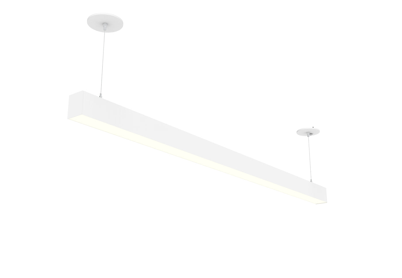6 FT LED Direct/Indirect Suspended Linear Fixture G2, 7000 Lumen Max, Wattage and CCT Selectable, 120-277V, Black or White Finish
