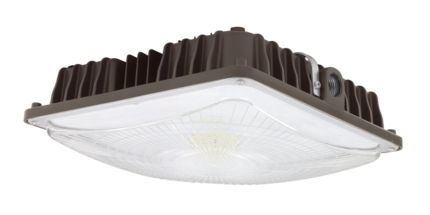 Square LED Canopy Light, 60W, 8000 Lumen Max, 4000K or 5000K, Dimmable, DLC 5.1 Premium, 120-277V
