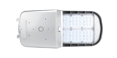 LED Roadway Light, 19800 Lumens, 70W, 100W, or 150W, 4000K, White Housing, 1-10V Dimmable, 120-277V