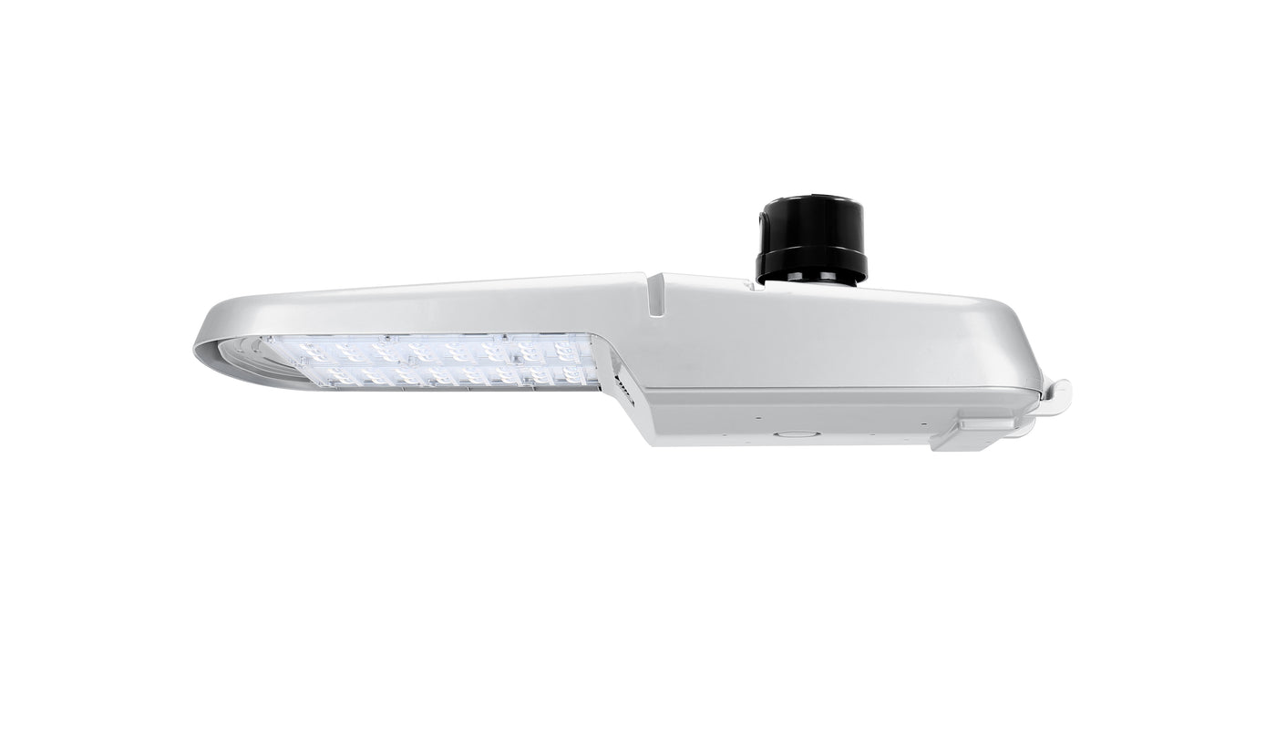 LED Roadway Light, 19800 Lumens, 70W, 100W, or 150W, 4000K, White Housing, 1-10V Dimmable, 120-277V