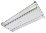 A modern linear LED ceiling light fixture with a silver metal frame and white diffuser, shown at an angle on a plain white background.