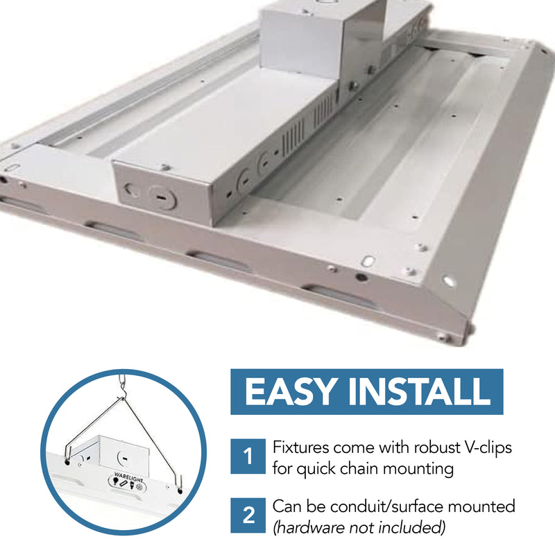Condor Premium 4FT LED High Bay, 210 Watt, 28,350 Lumens, 4000K/5000K CCT Selectable, 120-277V, Equal to 6 Lamp 54W T5, 8 Lamp T8 or 450 Watt MH