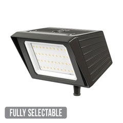 Hawk LED Precision Flood Light, 16,487 Lumen Max, Wattage and CCT Selectable, Knuckle, Trunnion or Predator Mount Options, 120-277V or 347-480V, Bronze