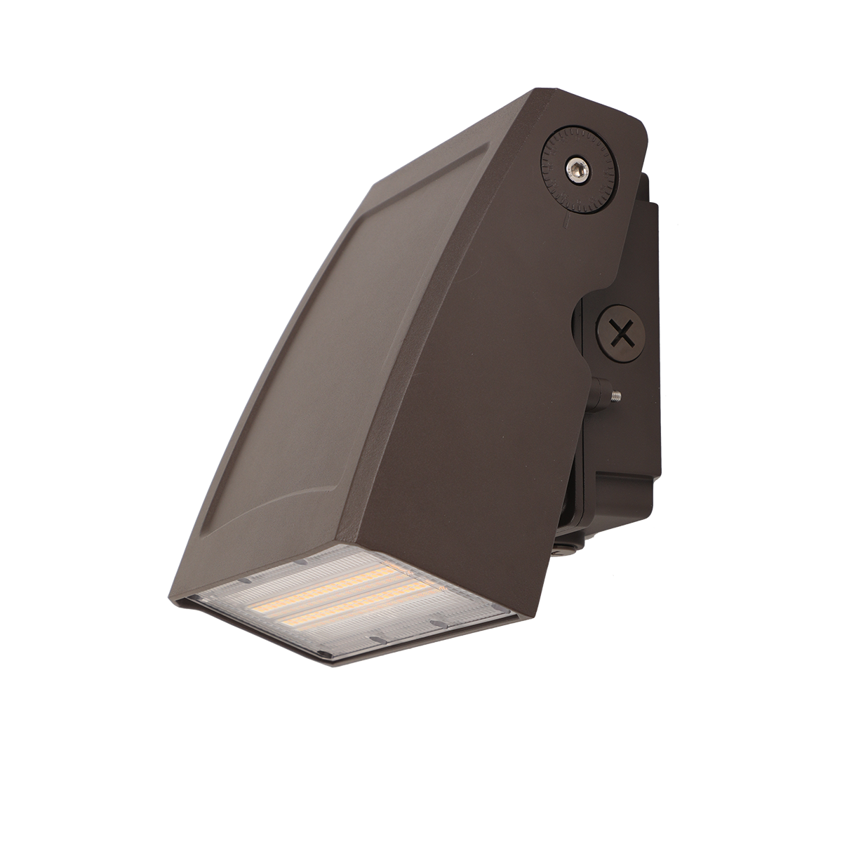 LED Slim Adjustable Cutoff Wall Pack, Wattage Selectable, 5,000 or 10,000 Lumens, CCT Selectable 3000K/4000K/5000K, 120-277V, Dark Bronze Finish