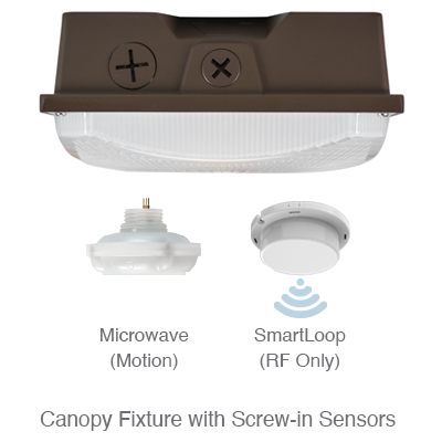 10" Square LED Canopy Light With Photocell, 40W/50W/60W Selectable, 8400 Lumens, 120-277V, CCT Selectable 3000K/4000K/5000K