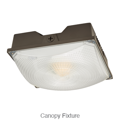 8" Square LED Canopy Light With Photocell, 15W/20W/25W Selectable, 3500 Lumens, 120-277V, CCT Selectable 3000K/4000K/5000K