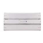 White industrial-style 2ft led linear high bay fixture with rectangular design and visible mounting hardware