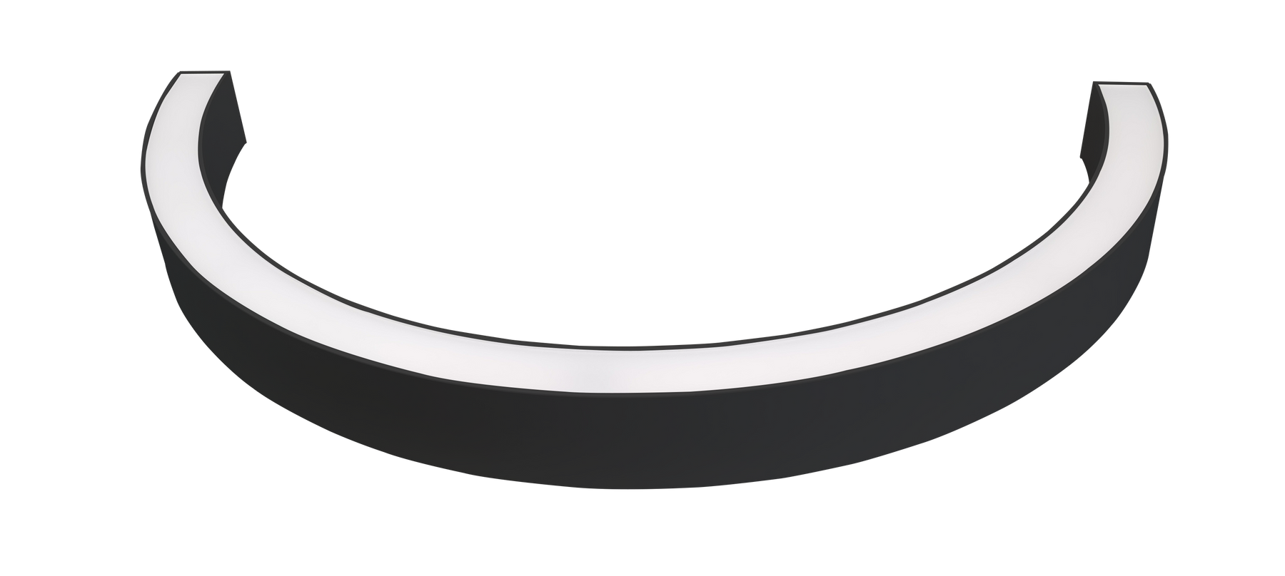 36" 1/2 Circle LED Direct/Indirect Suspended Linear Fixture, 5880 Lumen Max, Wattage and CCT Selectable, 120-277V, White or Black Finish