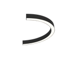 36" 1/2 Circle LED Direct/Indirect Suspended Linear Fixture, 5880 Lumen Max, Wattage and CCT Selectable, 120-277V, White or Black Finish