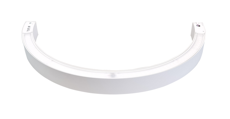 36" 1/2 Circle LED Direct/Indirect Suspended Linear Fixture, 5880 Lumen Max, Wattage and CCT Selectable, 120-277V, White or Black Finish