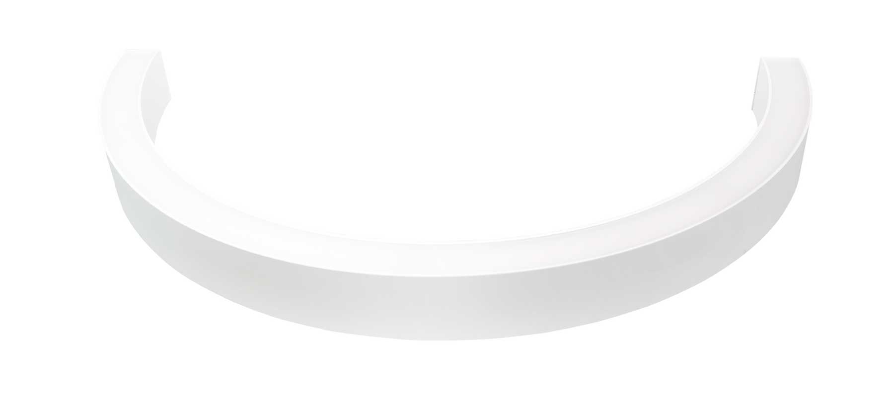 36" 1/2 Circle LED Direct/Indirect Suspended Linear Fixture, 5880 Lumen Max, Wattage and CCT Selectable, 120-277V, White or Black Finish