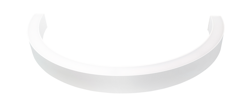 36" 1/2 Circle LED Direct/Indirect Suspended Linear Fixture, 5880 Lumen Max, Wattage and CCT Selectable, 120-277V, White or Black Finish