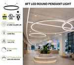 8 foot led direct/indirect round pendant light 
