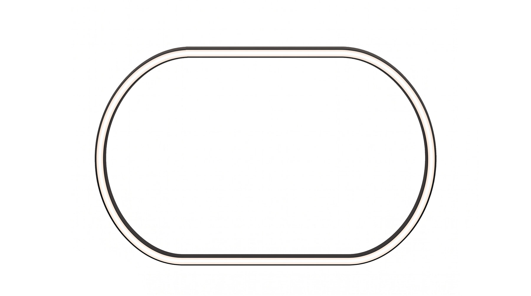 12FT Oval LED Direct/Indirect Pendant Light, 2" Wide, 42,800 Lumen Max, Wattage and CCT Selectable, 120-277V, White or Black Finish